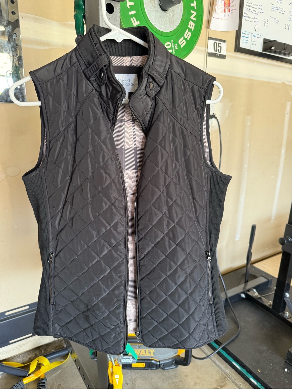 Market & Spruce Quilted Sleeveless Vest Jacket - Black